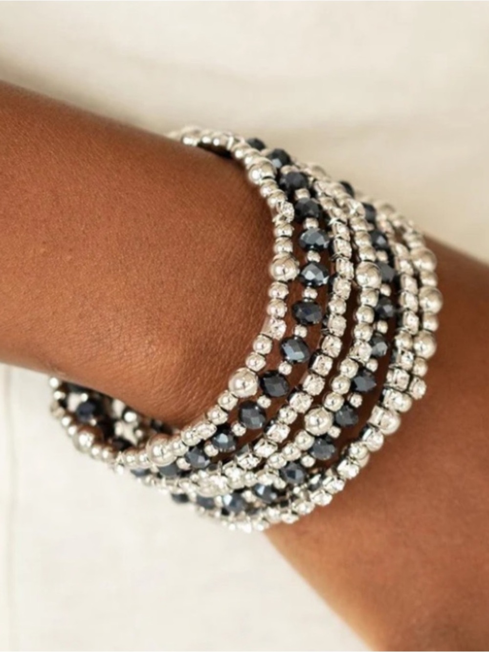 Rhinestone & Blue Crystals Bracelet